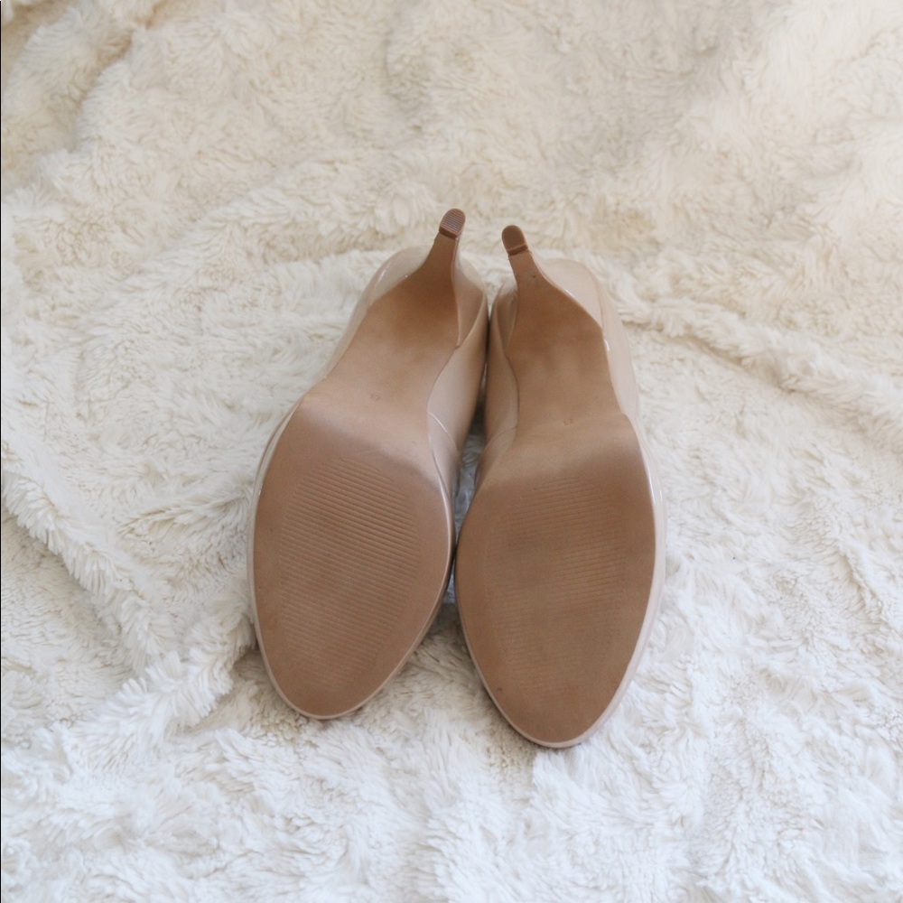 Amiana Nude Patent Platform Pumps 8 - Picture 8 of 8